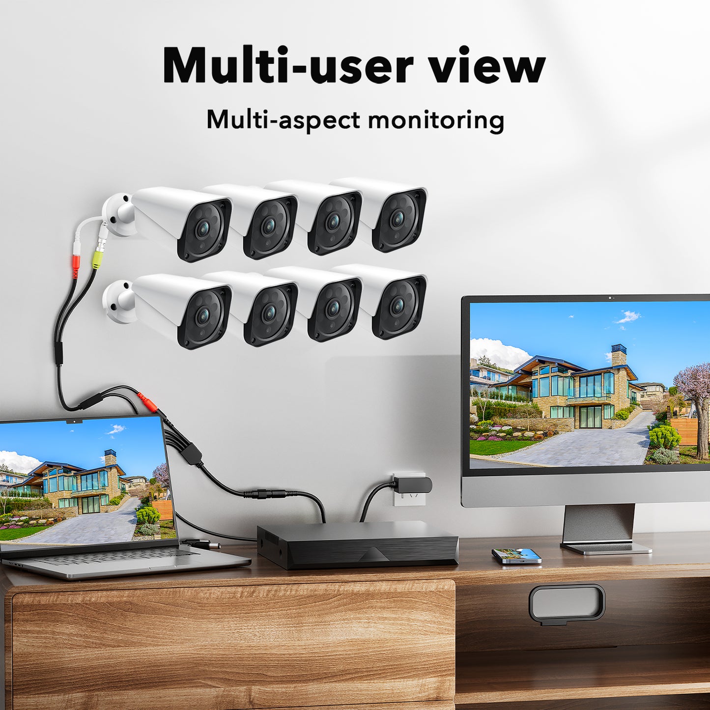Toguard SC35 8CH CCTV Security Camera System Outdoor with 3TB Hard Drive 8pcs 1080P Bullet Surveillance Cameras HDMI Connector