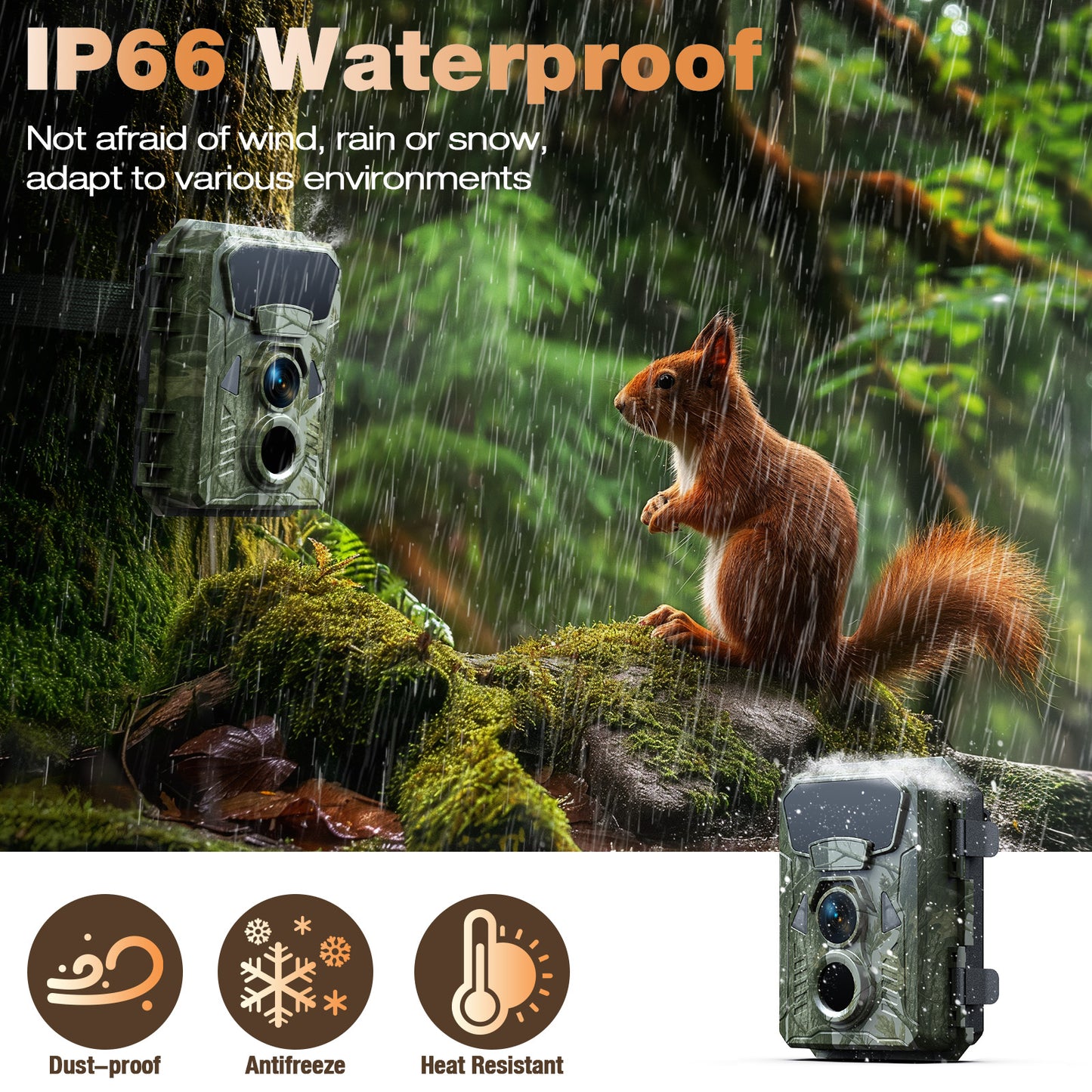 Campark Trail Camera 4K 48MP Hunting Game Camera with Infrared Night Vision Motion Activated Waterproof IP66 0.1s Trigger Time Lapse 2.0" LCD Trail Wildlife Cam