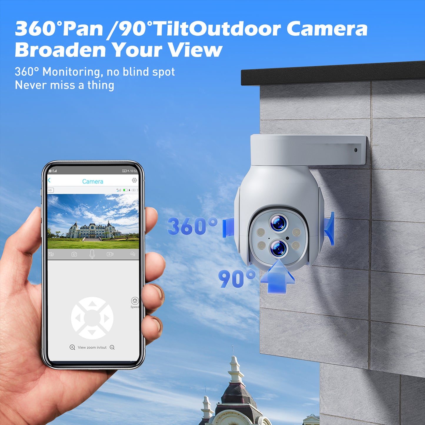 TOGUARD 4 Pack SC22 2K/3MP WiFi Outdoor Security Camera 10X Hybrid Zoom Wireless Dome Surveillance