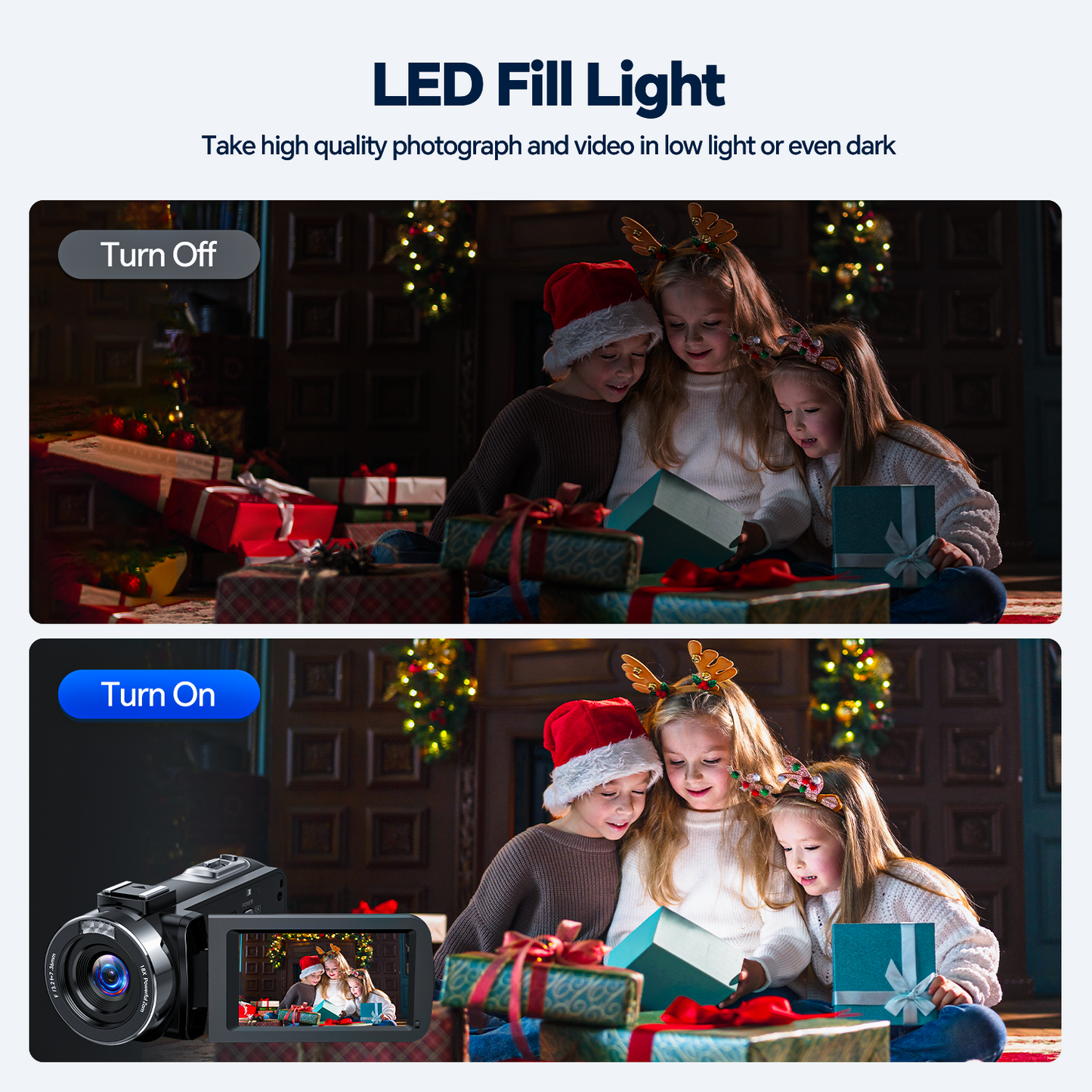 Campark Caméra vidéo 4K 30 FPS 42 MP Photo 3" Écran 270° Caméscope numérique pour Vlogging Youtube