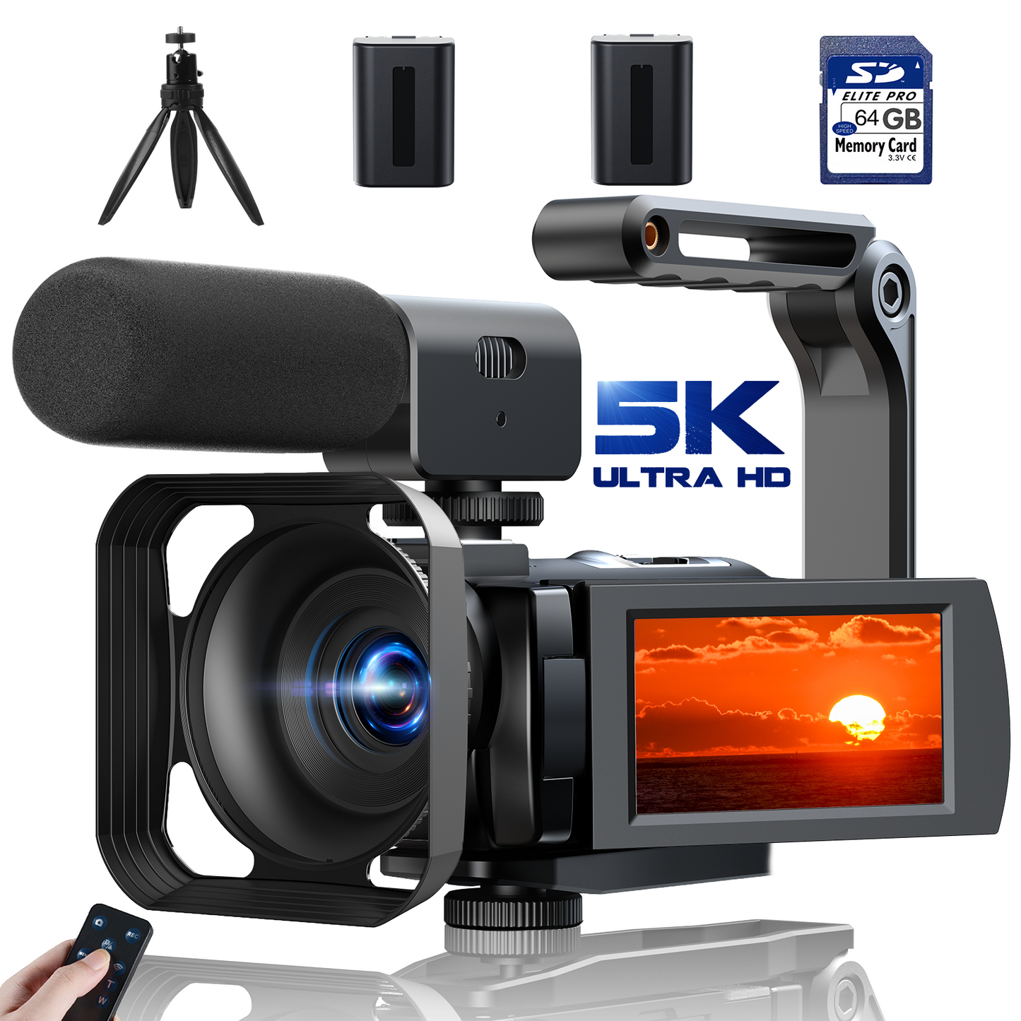 Campark 5K Camcorder Video Camera with Microphone 3" Touch Screen 56MP Vlogging Cameras for YouTube (Copy)