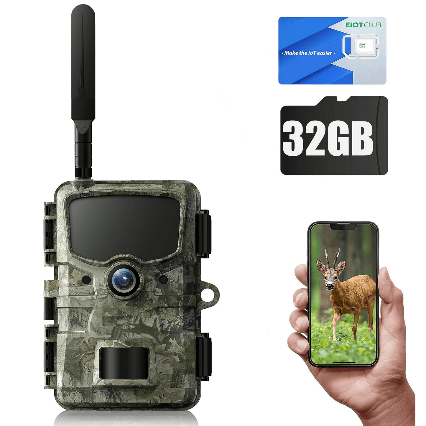 CAMPARK 4G LTE Cellular Trail Camera Sends Picture Video to Cell Phone - Game Camera with SD Card 24MP 1080P Hunting Camera with Night Vision Motion Activated Waterproof IP66 for Wildlife Monitoring
