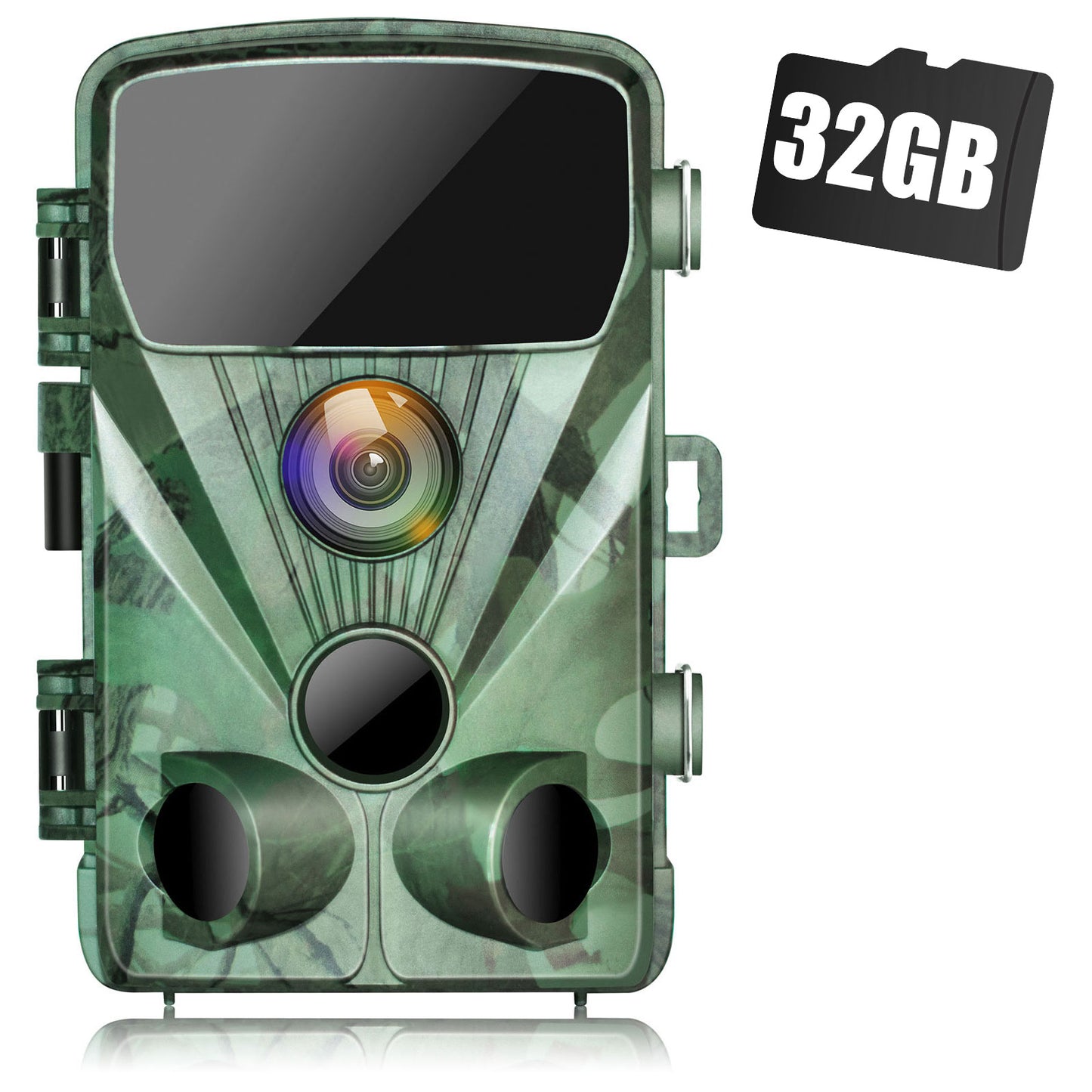 CAMPARK トレイルカメラ SDカード付き 4K 20MP ゲームカメラ ナイトビジョン付き モーションアクティベート IP56 防水 120°広角 2.4インチLCD 狩猟用鹿トレイルカメラ 野生動物モニタリング用