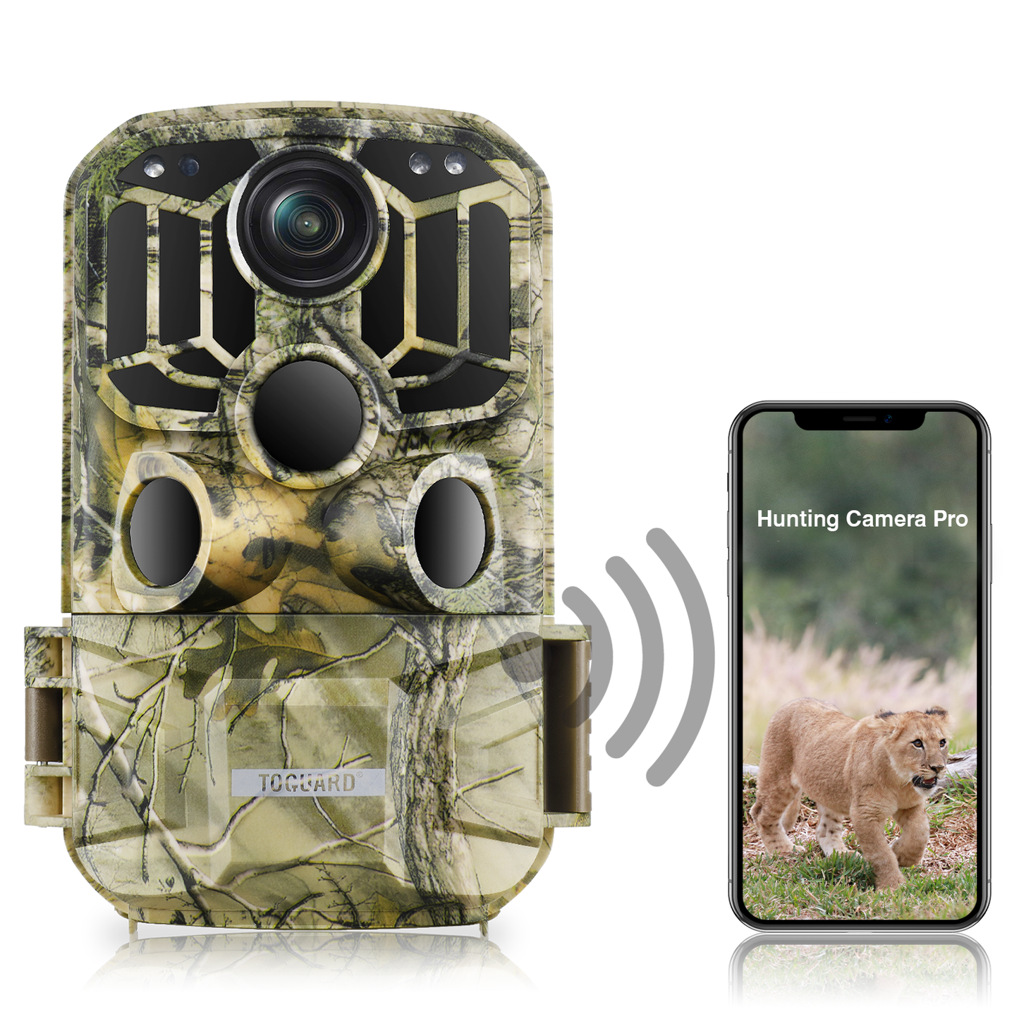 Caméra de chasse CAMPARK WiFi Bluetooth 24 MP 1296 P Vision nocturne Caméra de jeu 3 PIR 0,2 s Caméra de chasse à détection de mouvement Caméra de chasse au cerf étanche IP66 pour la surveillance de la faune en plein air Caméra de chasse LCD 2,0"