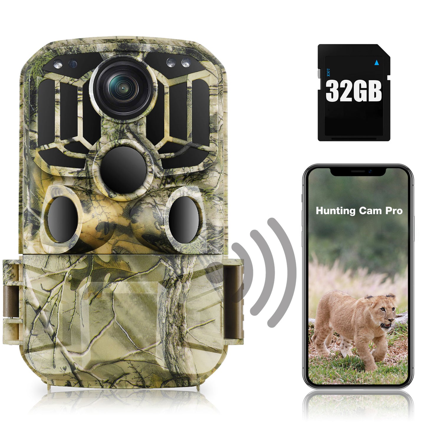 Caméra de surveillance CAMPARK H80 Wifi Bluetooth avec carte SD 24MP 1296P Caméra de chasse au gibier 3 PIR Vision nocturne infrarouge Caméra de surveillance de la faune étanche IP66