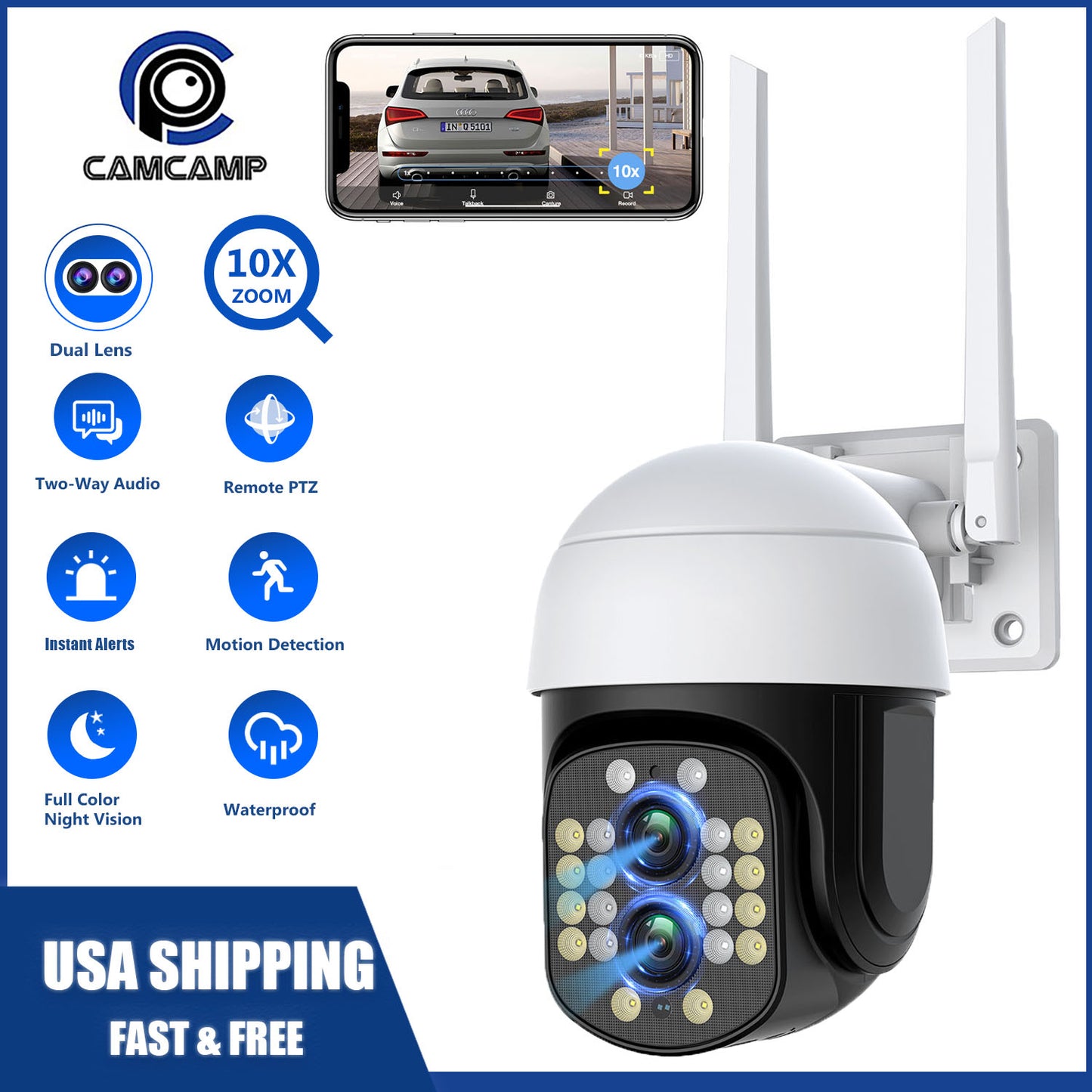 Toguard SC09 4MP Wired Security Camera Zoom Wifi Dome Surveillance Camera
