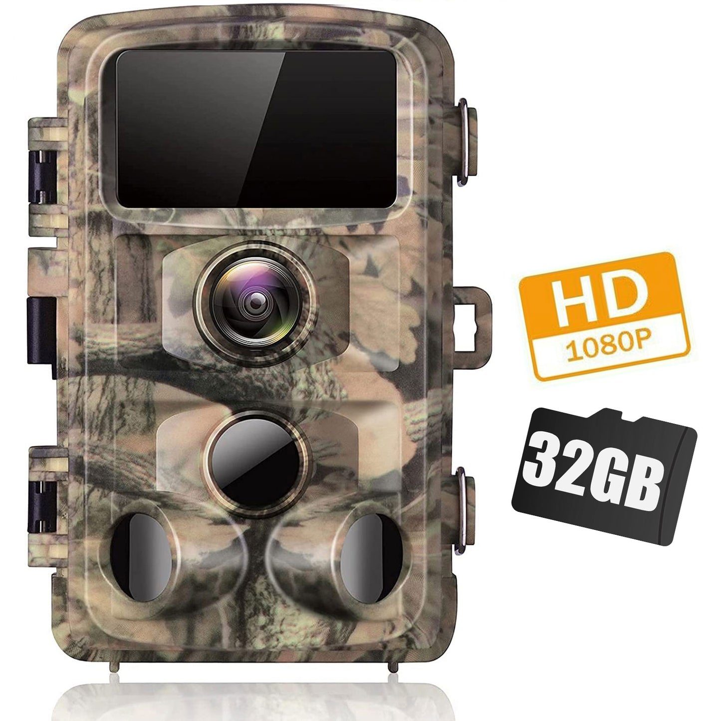 CAMPARK Trail Camera wtih SD card 1080P Game Camera with Night Vision Motion Activated IP56 Waterproof 2.4"LCD Hunting Deer Trail Cam for Wildlife Monitoring