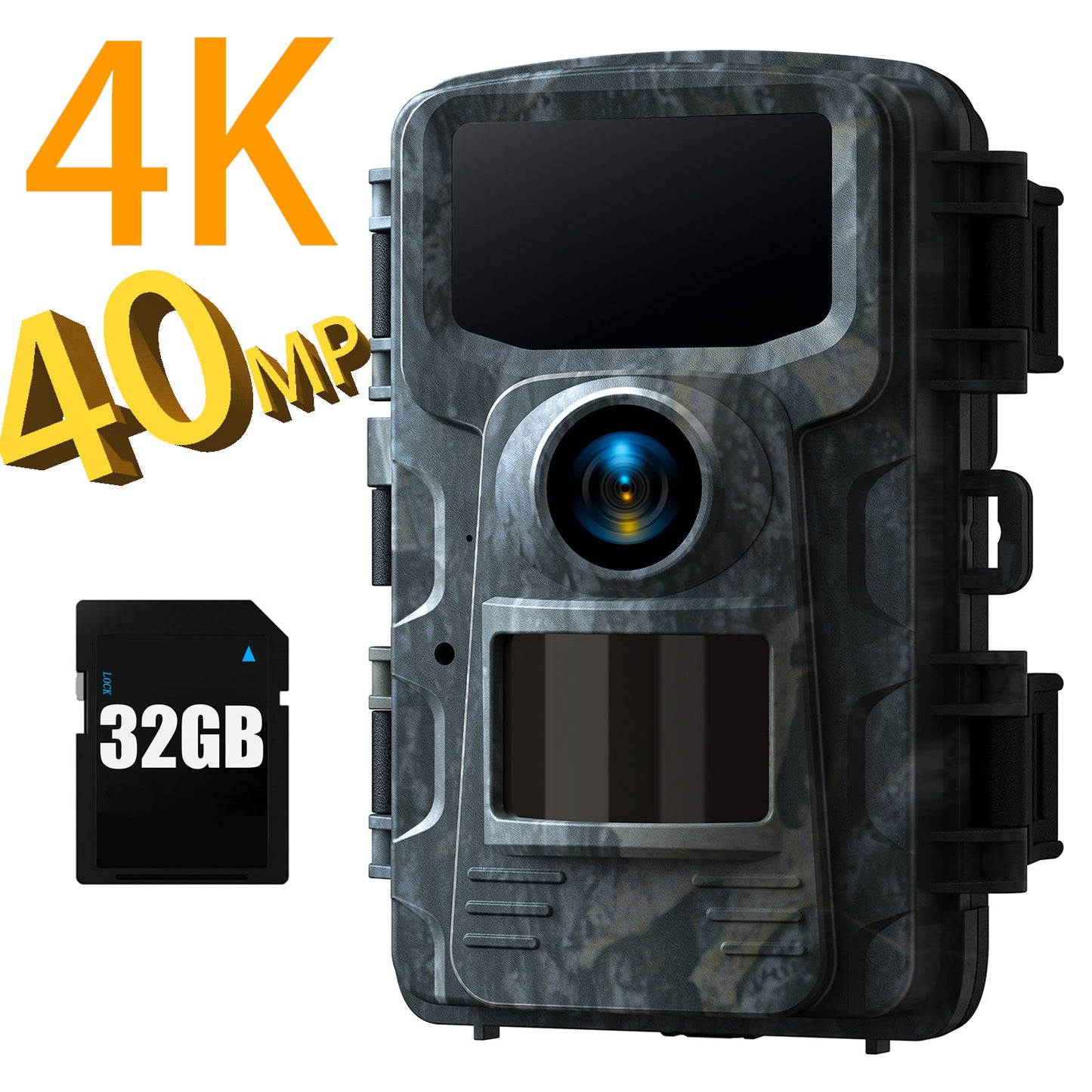 TOGUARD Trail Camera with SD Card 4K 40MP Game Deer Hunting Camera with Night Vision Waterproof IP66 0.1s Trigger Time Latest Sensor Motion Time-Lapse Trail Cam for Wildlife Monitor