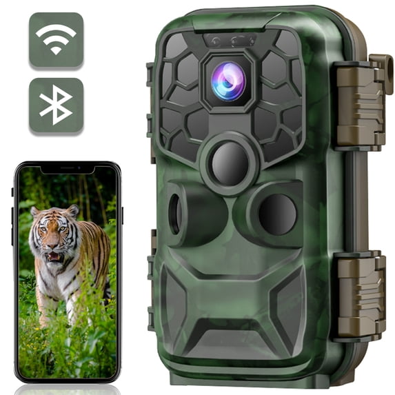 CAMPARK WiFi トレイルゲームカメラ 4K 42MP Bluetooth 狩猟用鹿カメラ 3PIR センサー付き 赤外線ナイトビジョン 防水 IP66 0.2 秒トリガー 2.4 インチ LCD トレイルカメラ 野生動物モニタリング用