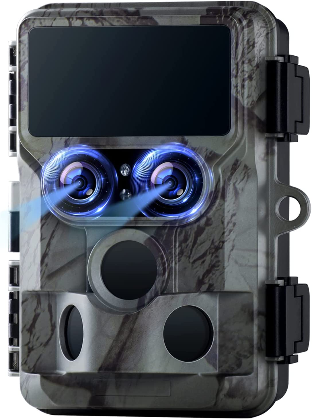 CAMPARK 4K Trail Camera Dual-Lens Starlight Night Vision 60MP WiFi Bluetooth Game Camera with Sony IMX458 Image Sensor 0.1S Trigger IP66 Waterproof Hunting Cam for Wildlife Monitoring
