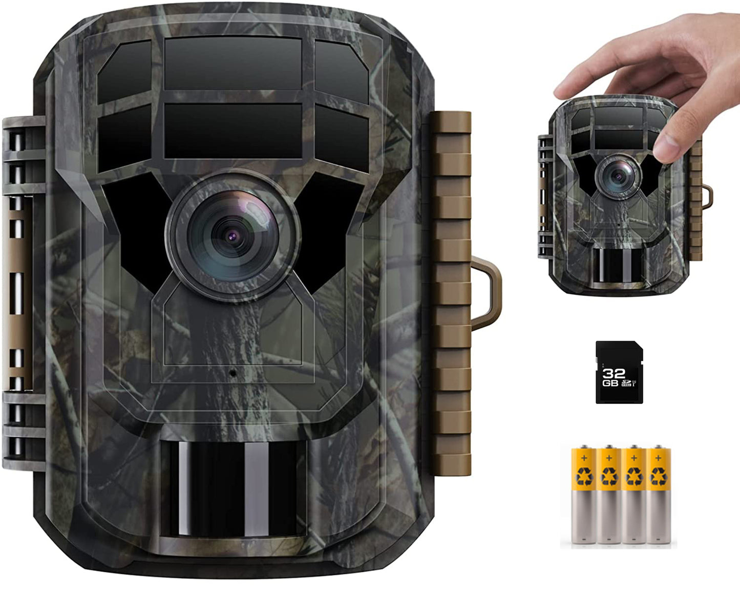 CAMPARK Trail Camera with SD Card and Batteries 24MP 1080P Game Hunting Camera with Night Vision Waterproof