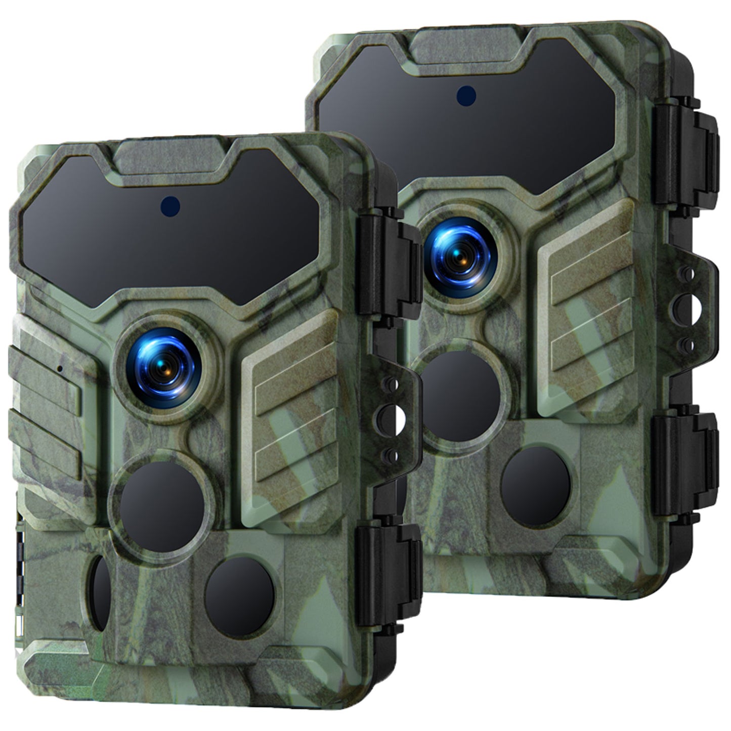 CAMPARK 2 Pack Trail Camera WiFi Bluetooth Game Deer Hunting Camera with Night Vision Waterproof IP66 0.1s Trigger Motion Activated Trail Cam 32MP 1080P 2.4" LCD Wildlife Camera