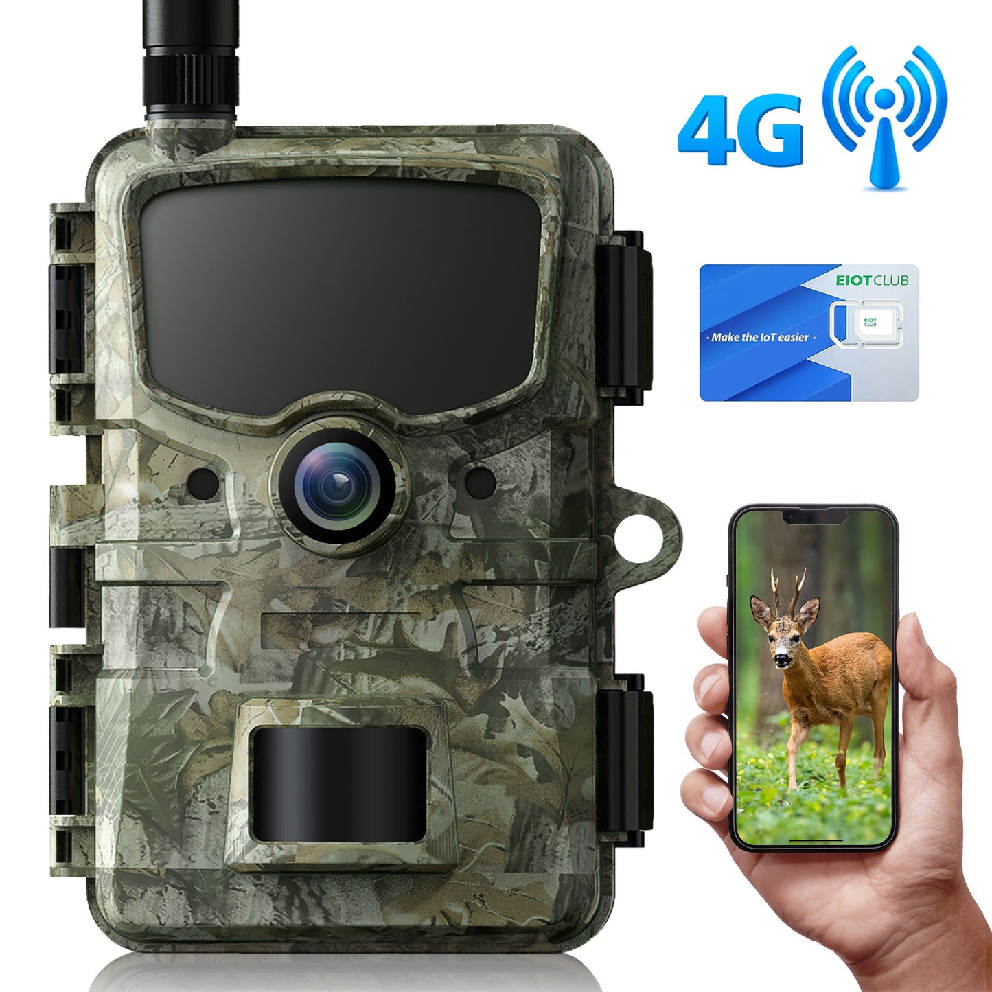 CAMPARK 4G LTE Cellular Trail Camera Sends Picture Video to Cell Phone - Game Hunting Camera 24MP 1080P with Night Vision Motion Activated Waterproof for Wildlife Monitoring Trail Cam with SD Card