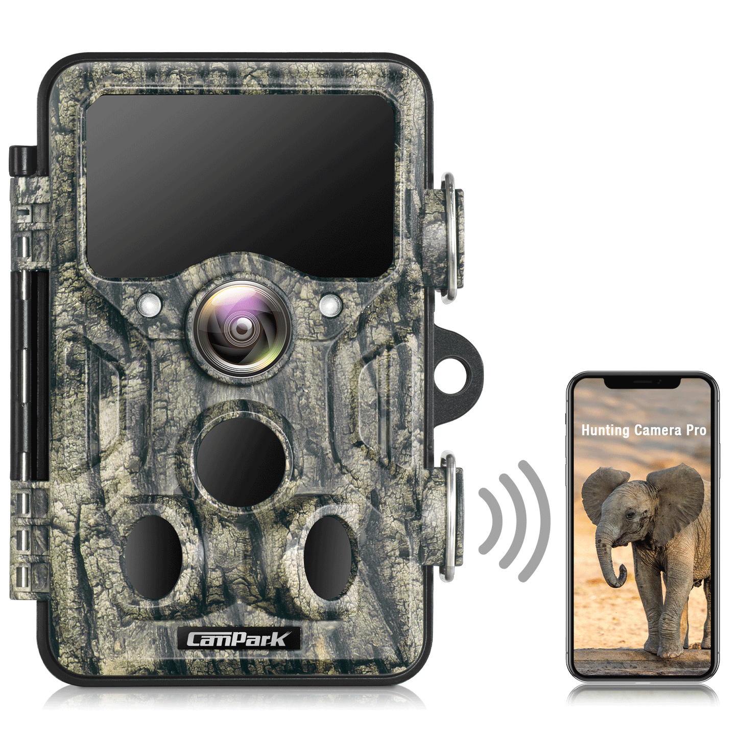 CAMPARK Trail Camera 20MP 1296P Wildlife Monitor Hunting Game WiFi Bluetooth 120° PIR IP66
