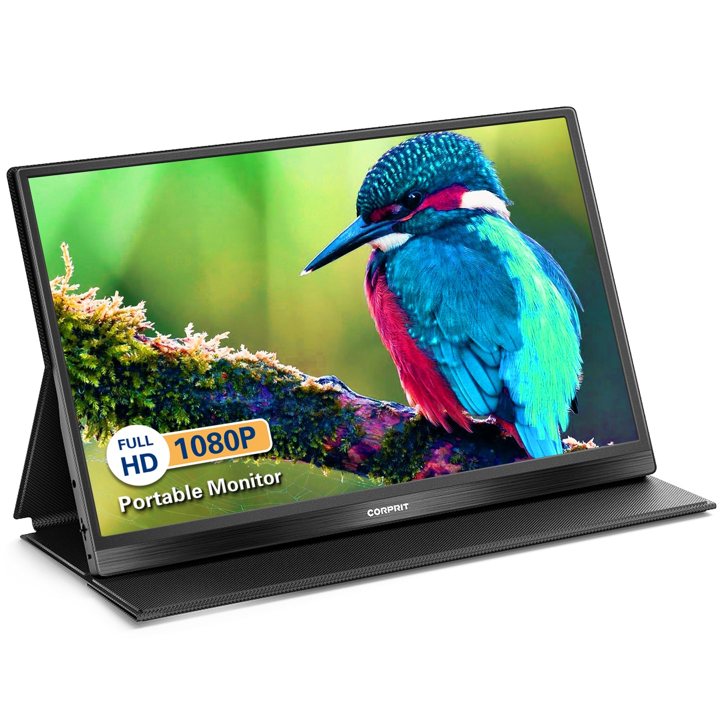 Portable Monitor, 15" Full HD 1080P 100% sRGB USB-C Computer Monitor, Corprit HDMI Computer Display HDR IPS External Monitor