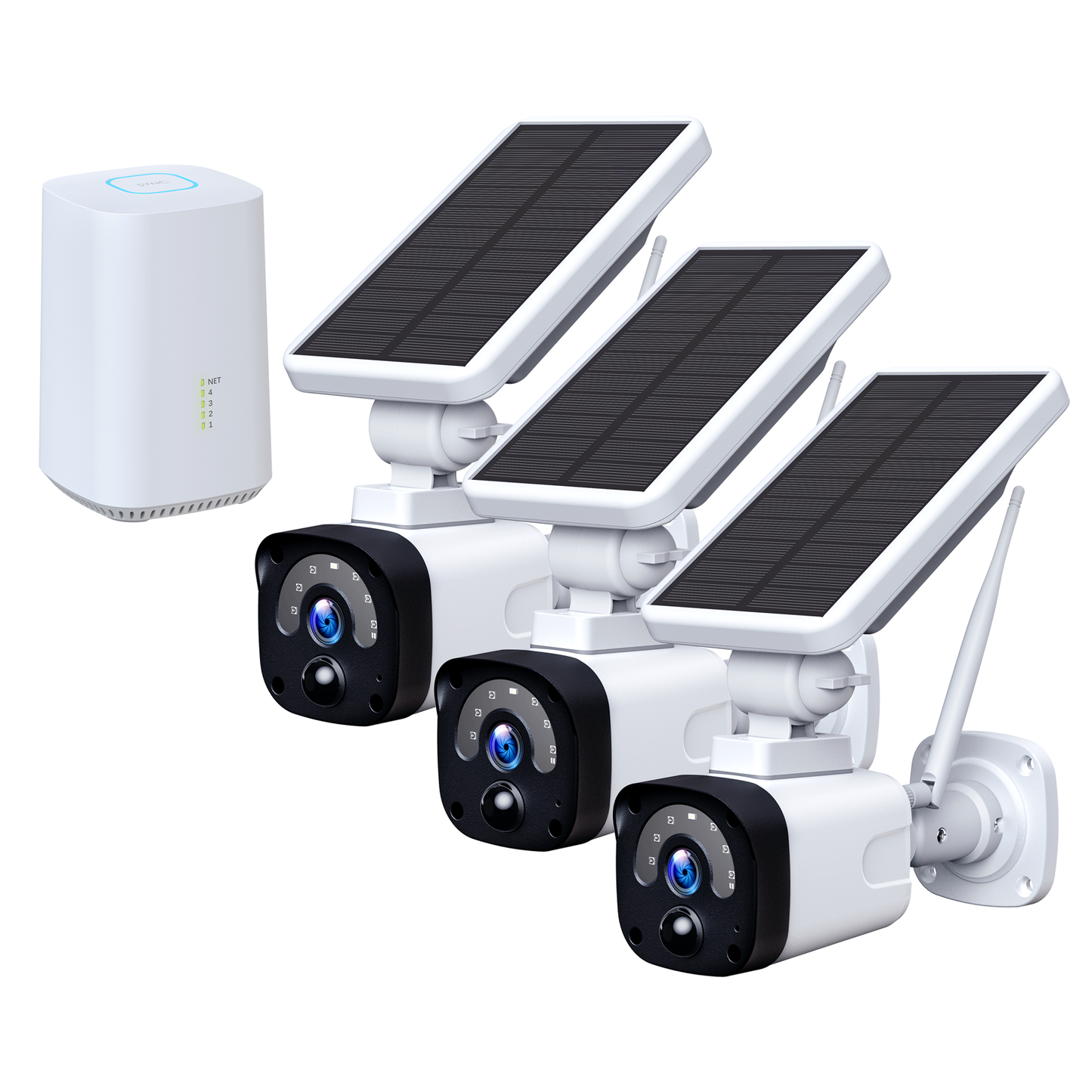 Système de sécurité CCTV solaire TOGUARD 3MP avec station de base, système de caméra de sécurité sans fil pour l'extérieur