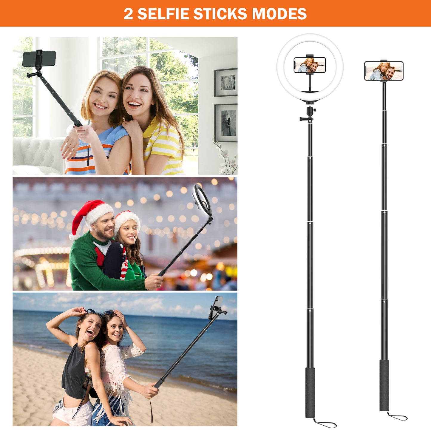 Jeemak 10" Selfie Ring Light with Stand and 2 Phone Holder, for Makeup/Live Streaming/YouTube Video