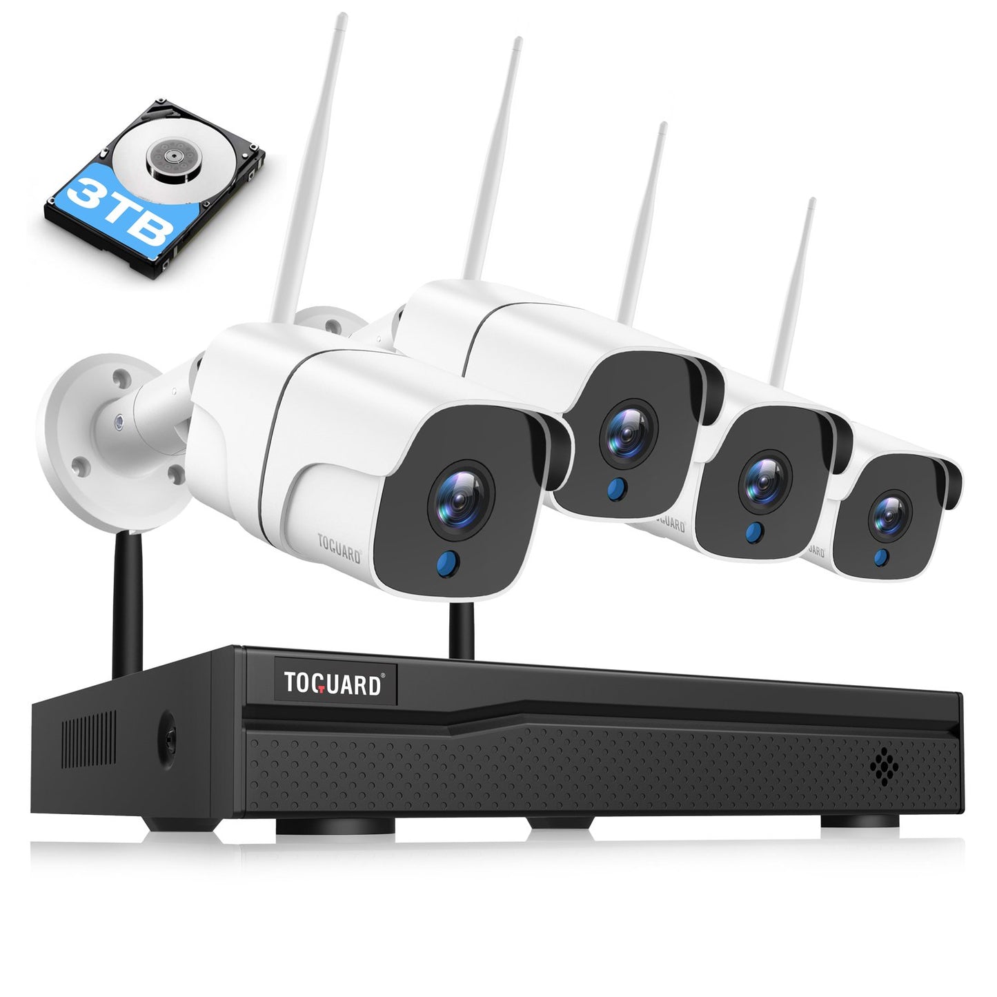 Toguard W300 Wireless Security Camera System 4Pcs 1080P Outdoor/Indoor WiFi Surveillance Cameras
