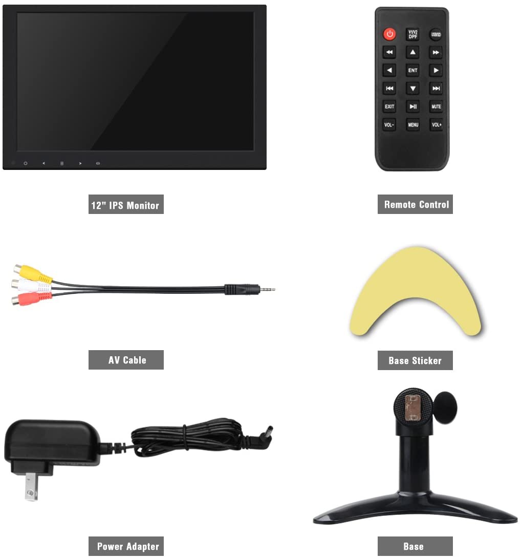 Toguard D129 inch IPS TFT Monitor HD 1920x1080 Small Portable Display Screen