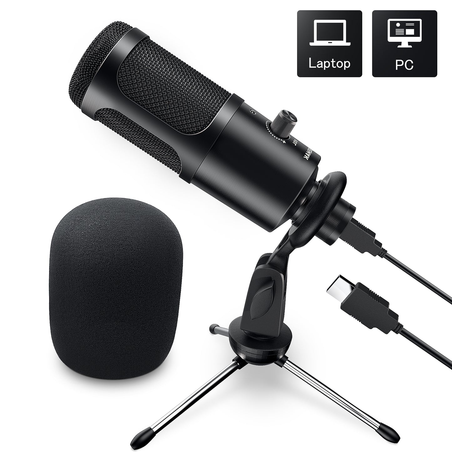 JEEMAK USB Microphone Condenser Recording Mic with Tripod Stand for Studio Computer Streaming PC Gaming Podcast