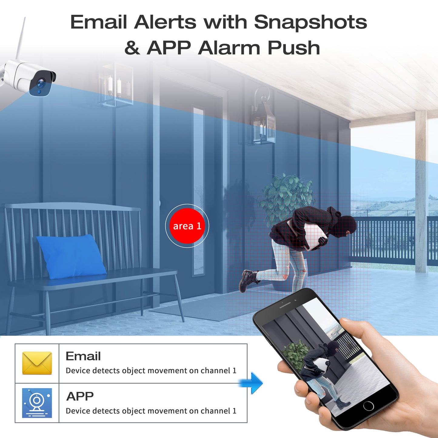 Système de caméra de sécurité sans fil TOGUARD, disque dur de 3 To préinstallé, caméra de sécurité HD 1080P extérieure pour la sécurité à domicile, caméra IP Bullet 8 canaux NVR avec 4 caméras, étanchéité IP66