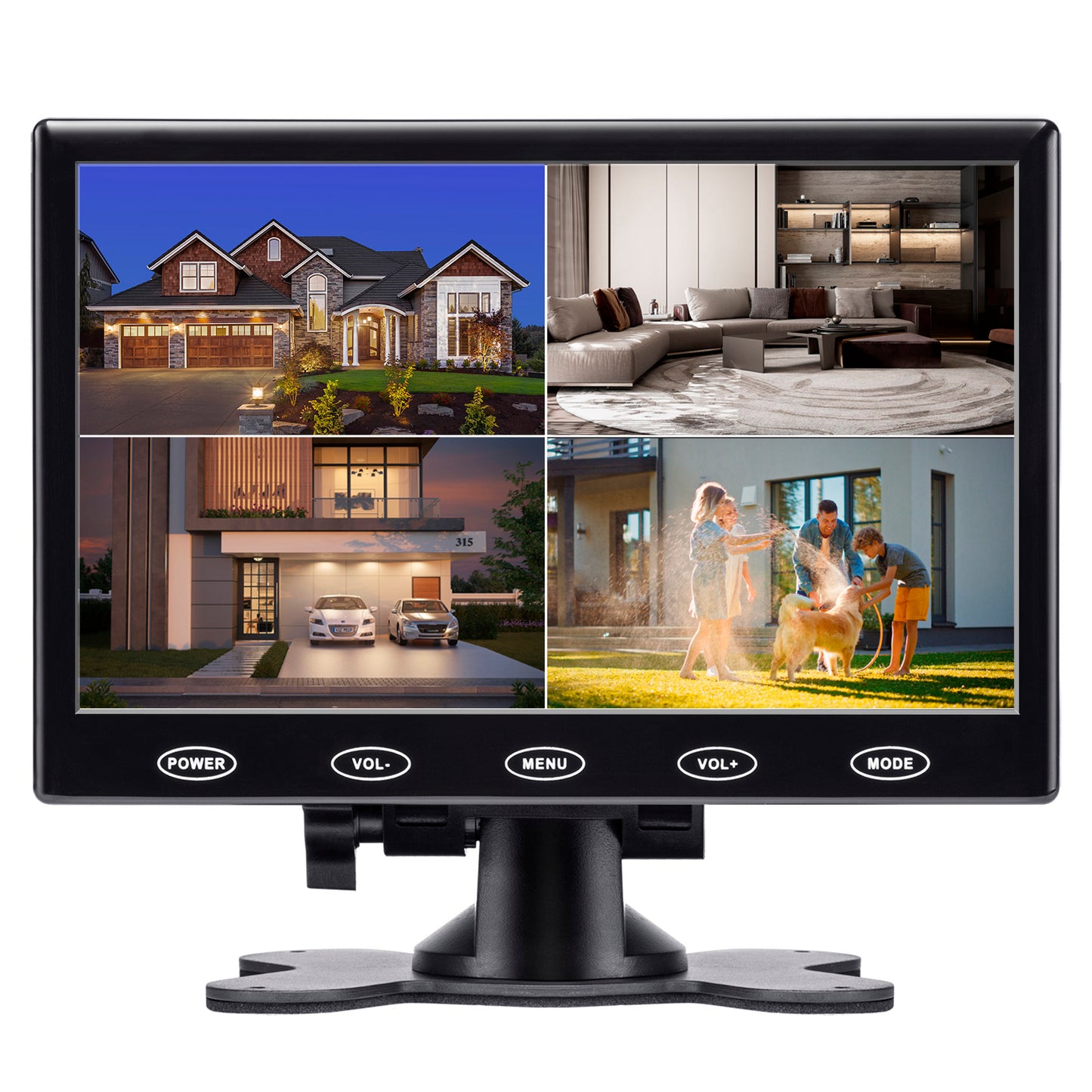 Small Monitor 7 inch Portable Security Monitor USB Powered LCD Display Screen with AV VGA HDMI Input, Touch Keys, Built-in Speakers, Remote Control for Raspberry Pi PC Security Camera