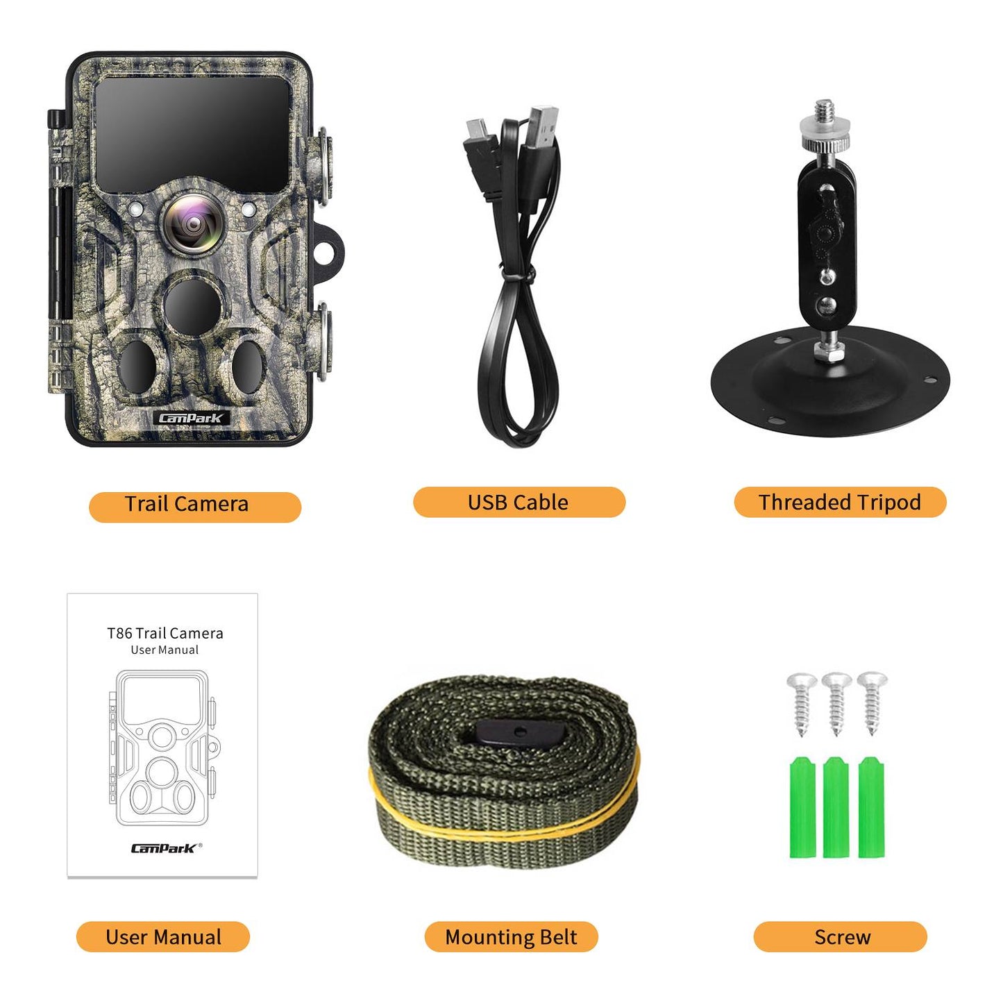 CAMPARK Trail Camera 20MP 1296P Wildlife Monitor Hunting Game WiFi Bluetooth 120° PIR IP66