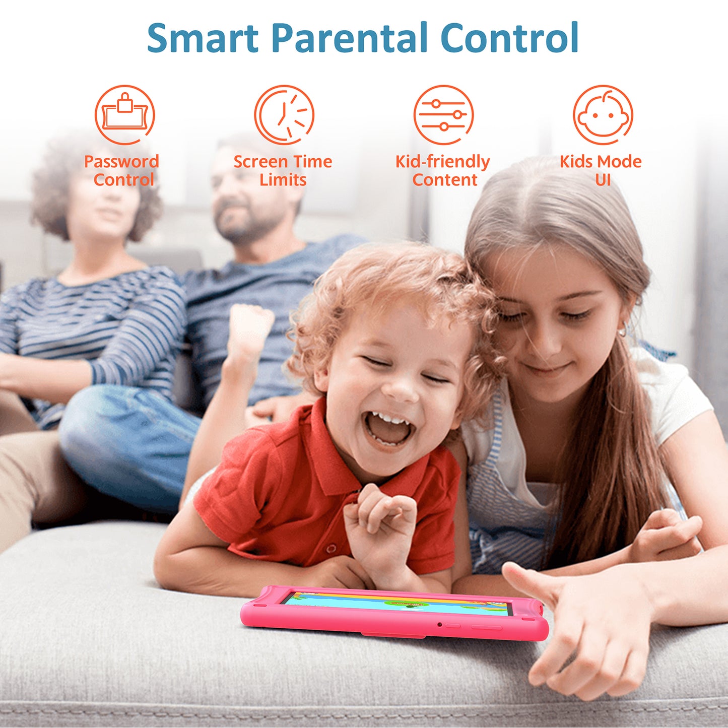 CAMPARK M70 キッズタブレット 7 インチ、クアッドコア Android 10、HD アイプロテクションスクリーン、WiFi 搭載幼児用タブレット、2GB RAM+16GB ROM、ペアレンタルコントロール、学習とゲーム、ピンクの子供用ケース、デュアルカメラ