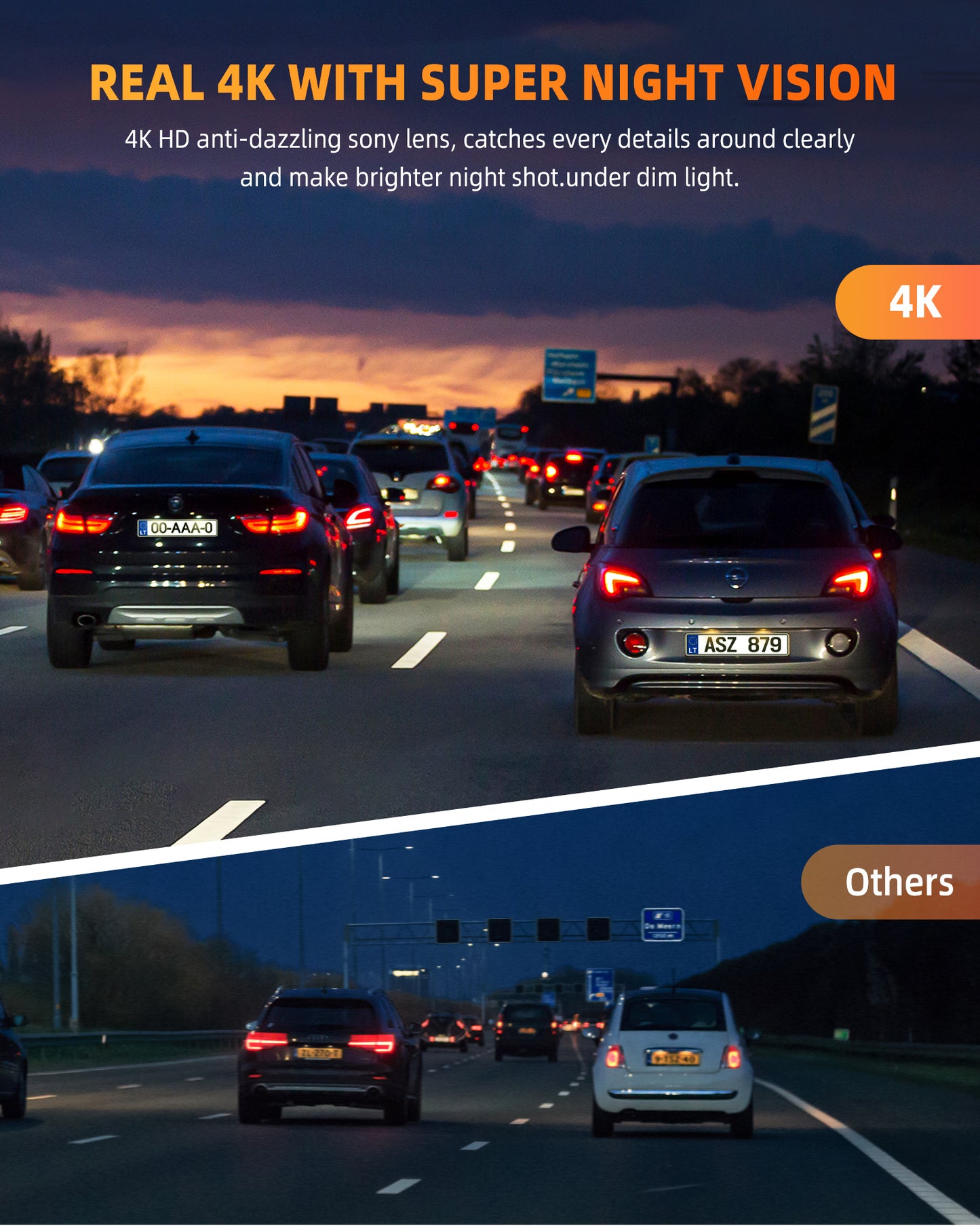 Caméra de tableau de bord miroir 4K avec GPS WiFi, commande vocale 12 pouces, écran tactile complet, double caméra de tableau de bord, caméra de rétroviseur avant et arrière