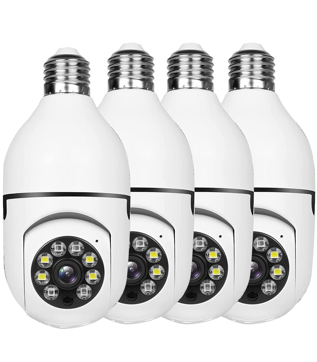 TOGUARD 1080P E27 Light Bulb Security Monitor Cam (4pcs)