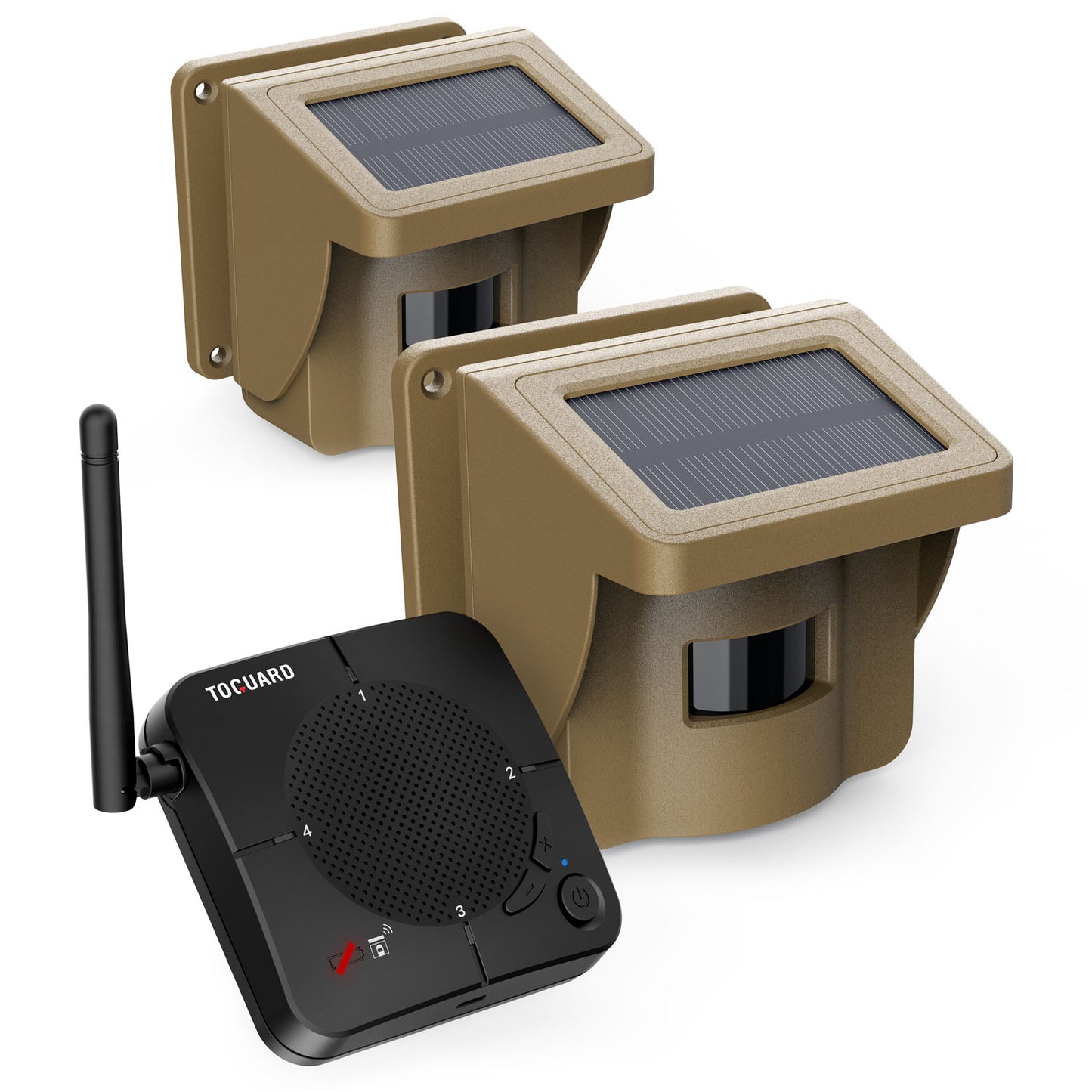 TOGUARD Solar Driveway Alarm Wireless Outside Weatherproof 1/2 Mile Long Range(2 PCS)