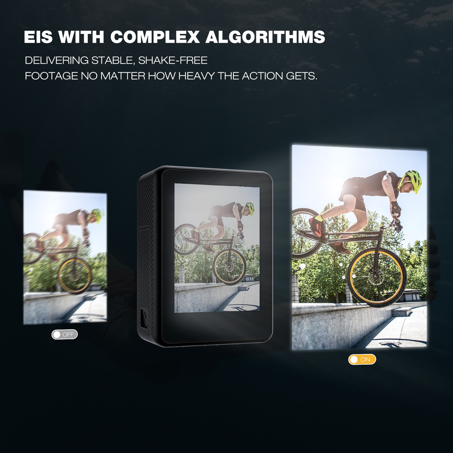 CAMPARK WiFi Action Camera 4K 24MP Dual Screen 170° Wide Angle Sports Camera 4X Zoom PC Webcam 40M with EIS Underwater Waterproof Camera