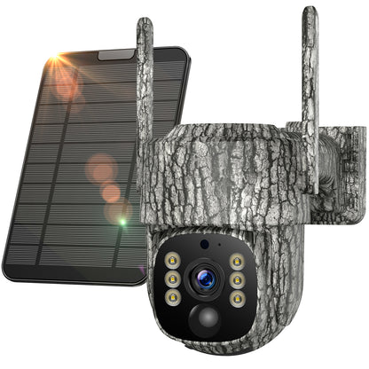 CAMPARK 4G Lte AI Trail Camera with Unlimited Data & Live Streaming, 360° View Solar Powered Game Camera, Night Vision, Auto Tracking Cellular Smart Security Camera for Hunting & Outdoor Security