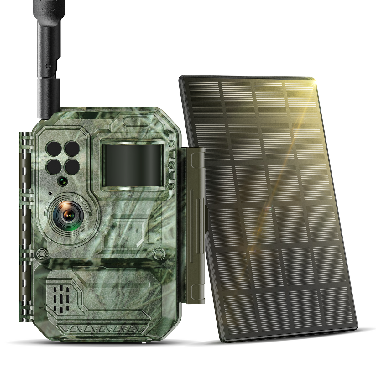 Campark 4G Trail Camera with No Glow Color Night Vision, Solar Powered Cellular Hunting Camera, 15MP 1080P, 7800mAh Battery, SIM Card Included