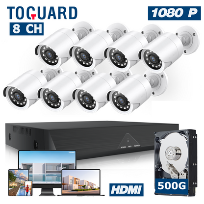Toguard SC35 8CH CCTV セキュリティ カメラ システム 屋外用 3TB ハード ドライブ付き 8 台の 1080P バレット監視カメラ HDMI コネクタ