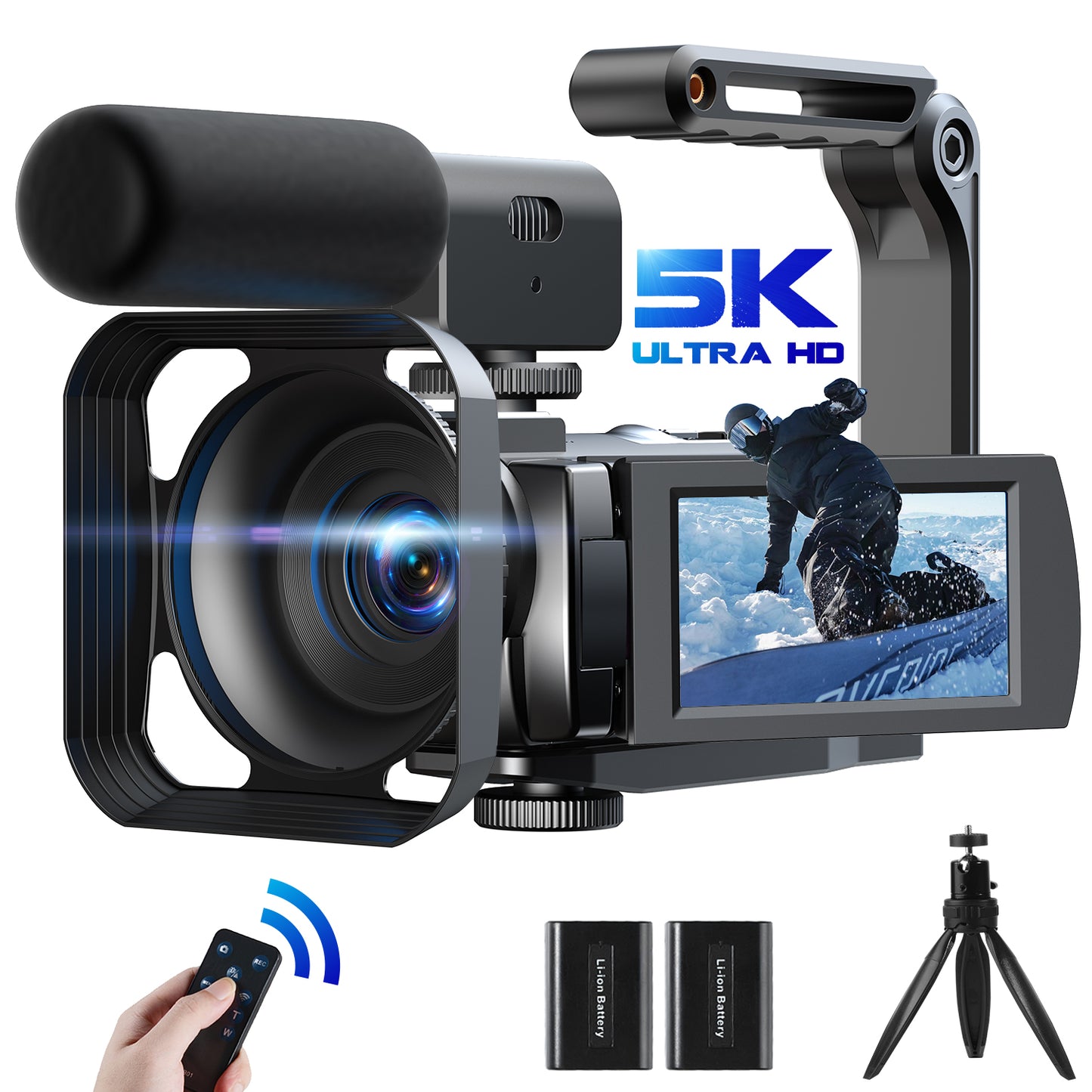 Campark 5K Camcorder Video Camera with Microphone 3" Touch Screen 56MP Vlogging Cameras for YouTube