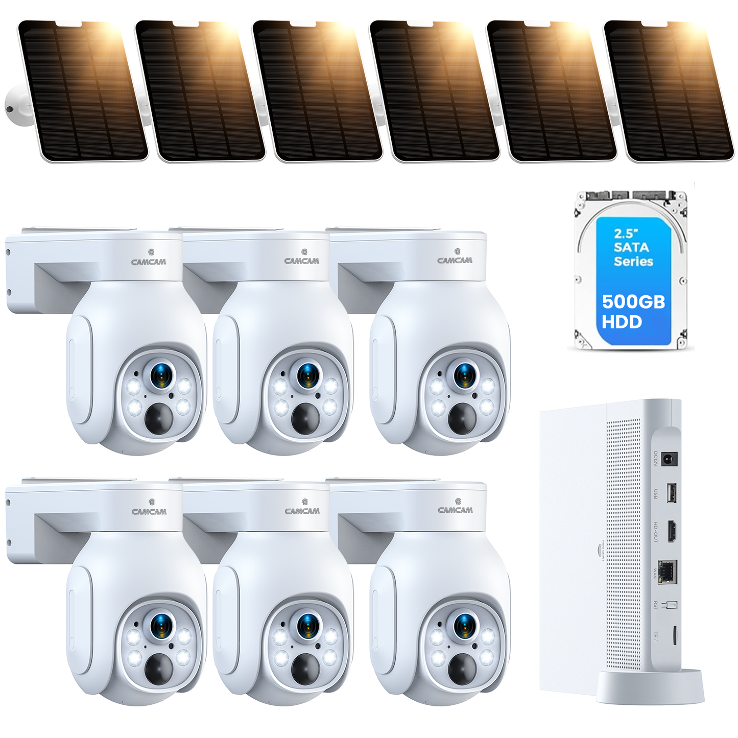 Toguard SC17 10CH 2K/4MP Système de caméra de sécurité sans fil solaire extérieur 8 pièces Batterie WiFi Bullet Caméra de surveillance NVR Connecteur HDMI 