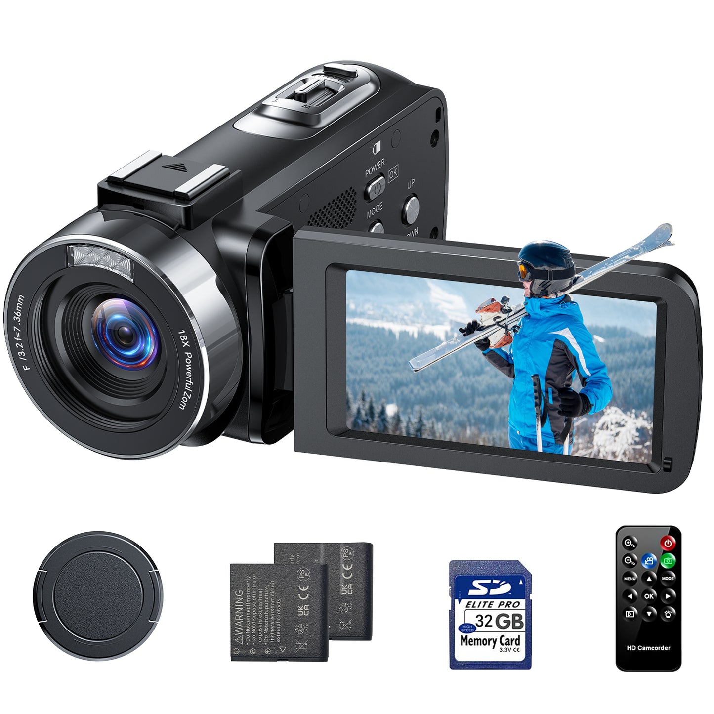Campark 4K Video Camera Camcorder 42MP Vlogging Camera for YouTube with Remote Control LED Fill Light (Copy)