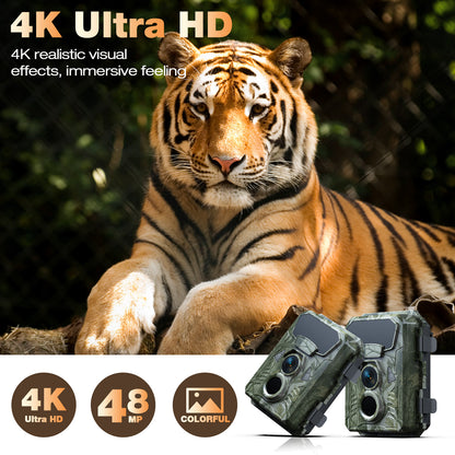 Campark Trail Camera 4K 48MP Hunting Game Camera with Infrared Night Vision Motion Activated Waterproof IP66 0.1s Trigger Time Lapse 2.0" LCD Trail Wildlife Cam