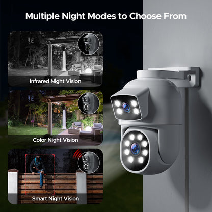 TOGUARD SC52 Wired Security Camera System Outdoor with 500G Hard Drive 4K 8CH CCTV NVR 4Pcs 1080P Dual Lens PTZ POE Dome Surveillance Cameras HDMI Connector
