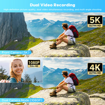 Campark Dual Lens 5K 25FPS Video Camera 56MP Photo 3" Touch Screen Digital Camcorder for Vlogging Youtube