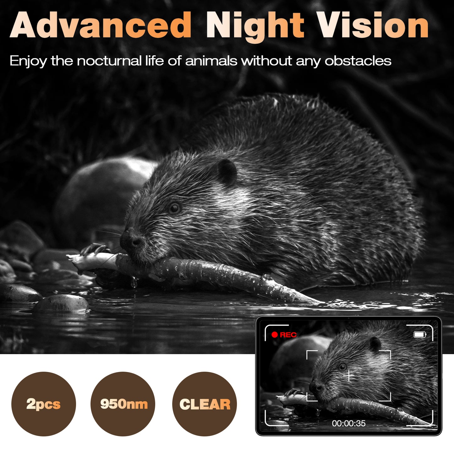 Campark Trail Camera 4K 48MP Hunting Game Camera with Infrared Night Vision Motion Activated Waterproof IP66 0.1s Trigger Time Lapse 2.0" LCD Trail Wildlife Cam