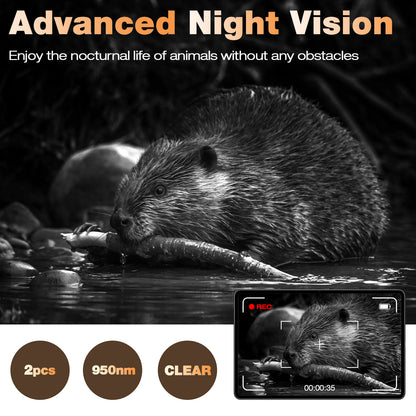 Campark Trail Camera 4K 48MP Hunting Game Camera with Infrared Night Vision Motion Activated Waterproof IP66 0.1s Trigger Time Lapse 2.0" LCD Trail Wildlife Cam