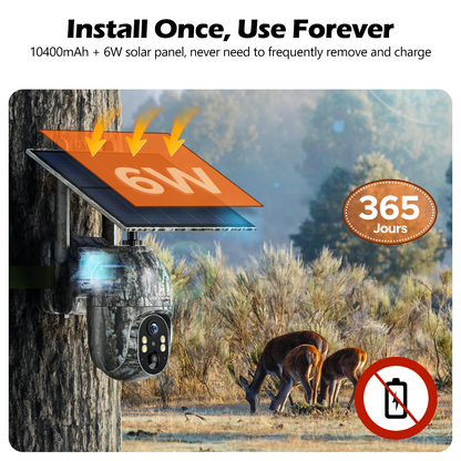 CAMPARK 4G LTE セルラーソーラートレイルカメラ SIM&amp;SDカード付き 2.5K 屋外ワイヤレスゲームハンティングセキュリティカメラ パン 360° チルト 90° ナイトビジョン リモートライブビュー IP66 防水 モーションアラート WiFiなし