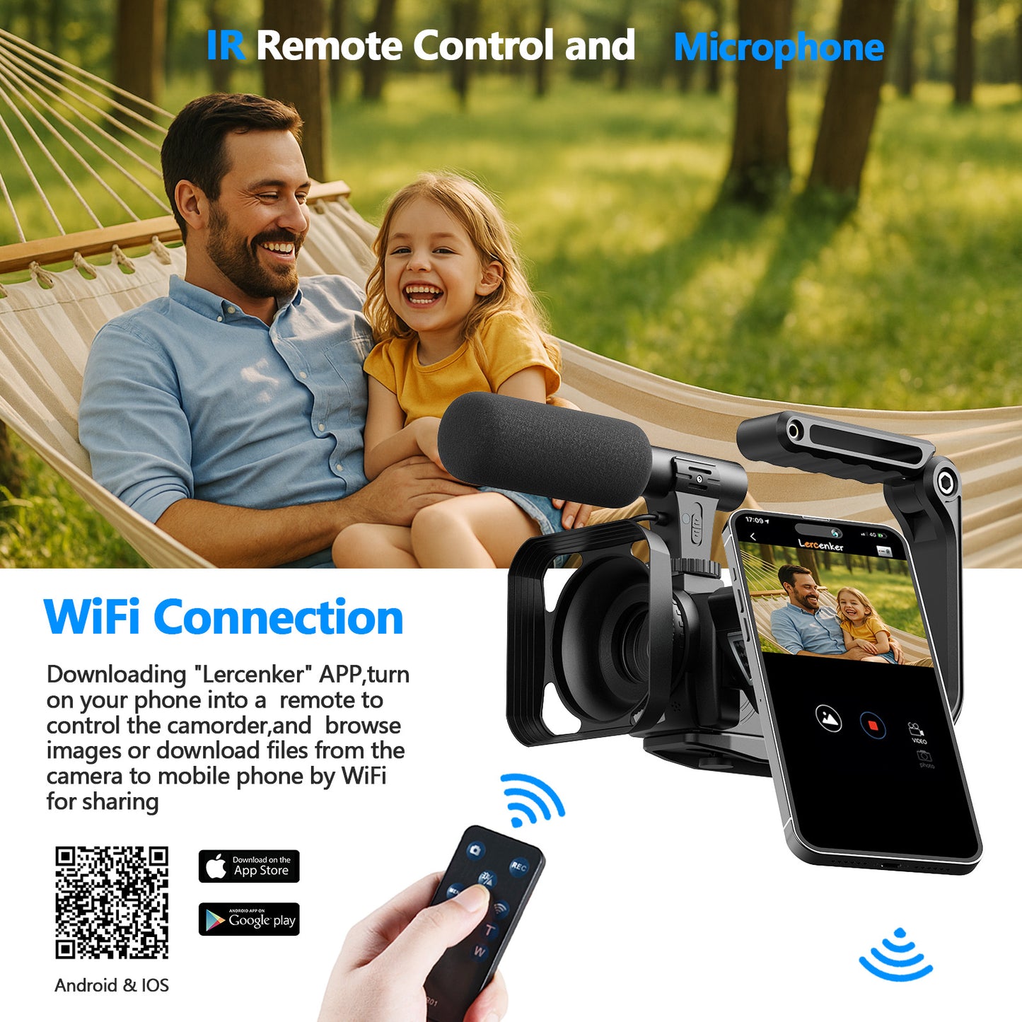 Campark 5K Camcorder Video Camera with Microphone 3" Touch Screen 56MP Vlogging Cameras for YouTube