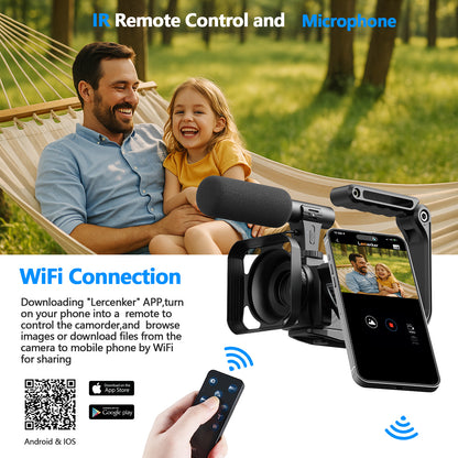Campark AC12 5K 25FPS Video Camera 56MP Photo 3”Touch Screen Digital Camcorder for Vlogging Youtube