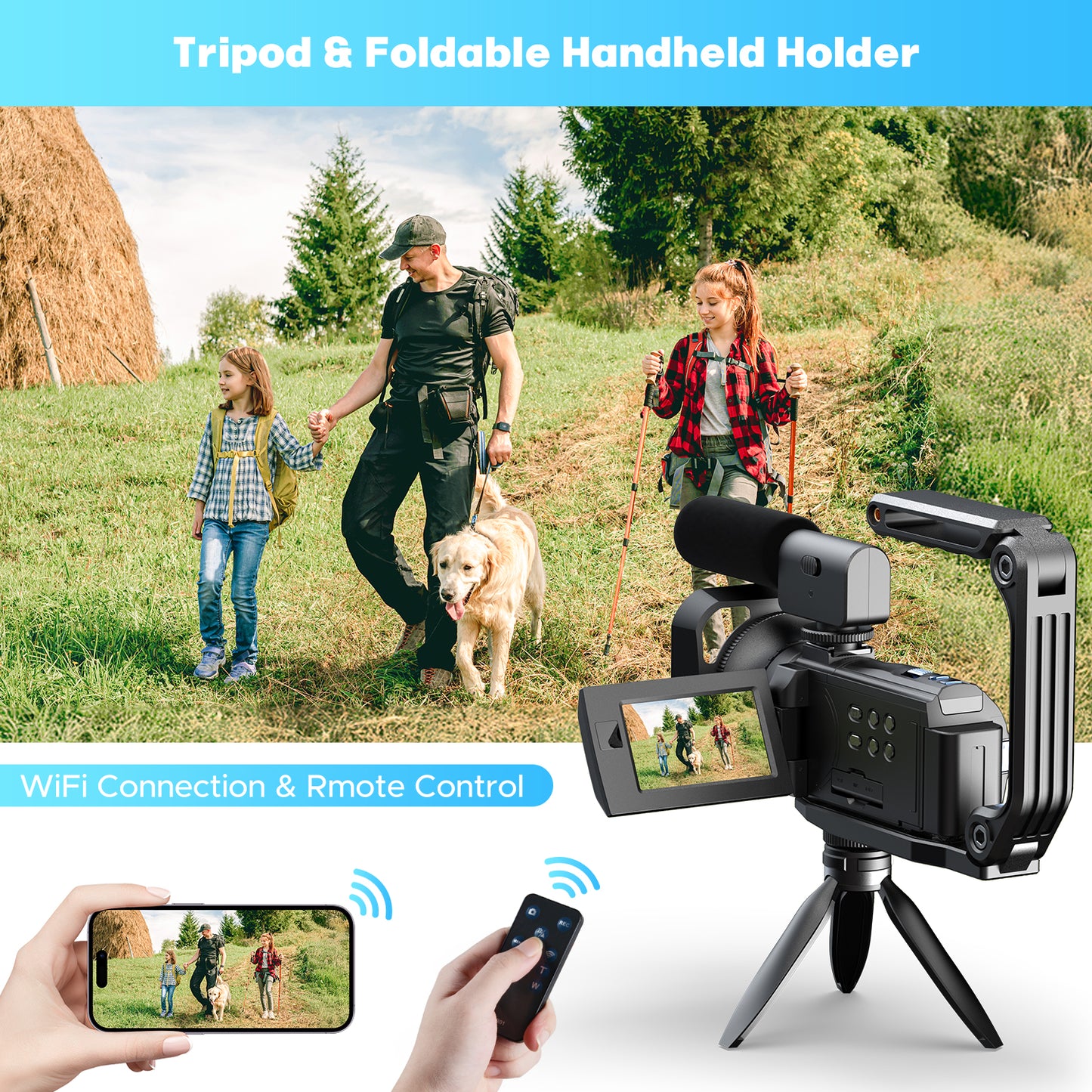 Campark Dual Lens 5K 25FPS Video Camera 56MP Photo 3" Touch Screen Digital Camcorder for Vlogging Youtube