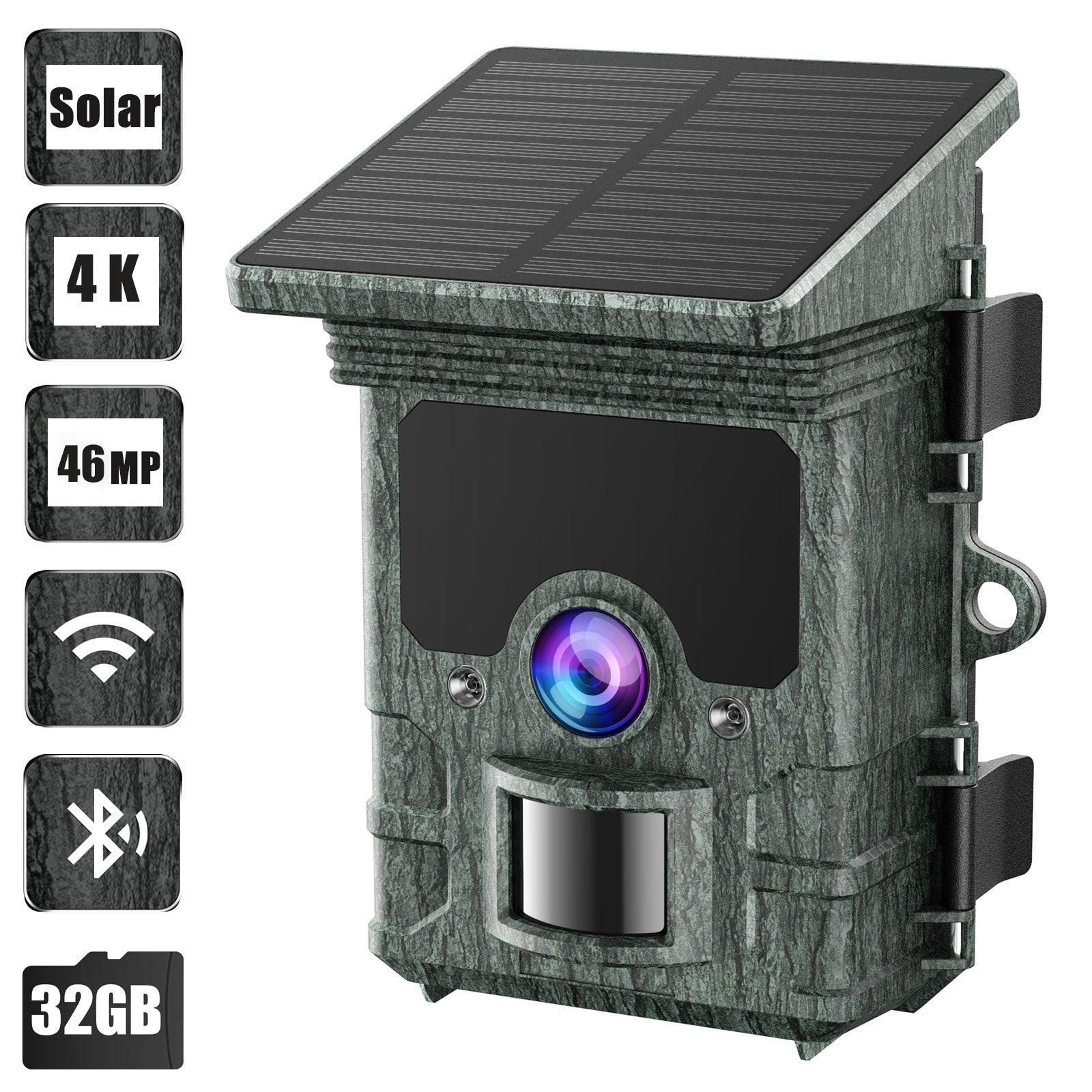 Native 400mp Camera Caméra de chasse solaire WiFi CAMPARK 4K native 30 fps 46 MP Bluetooth ...