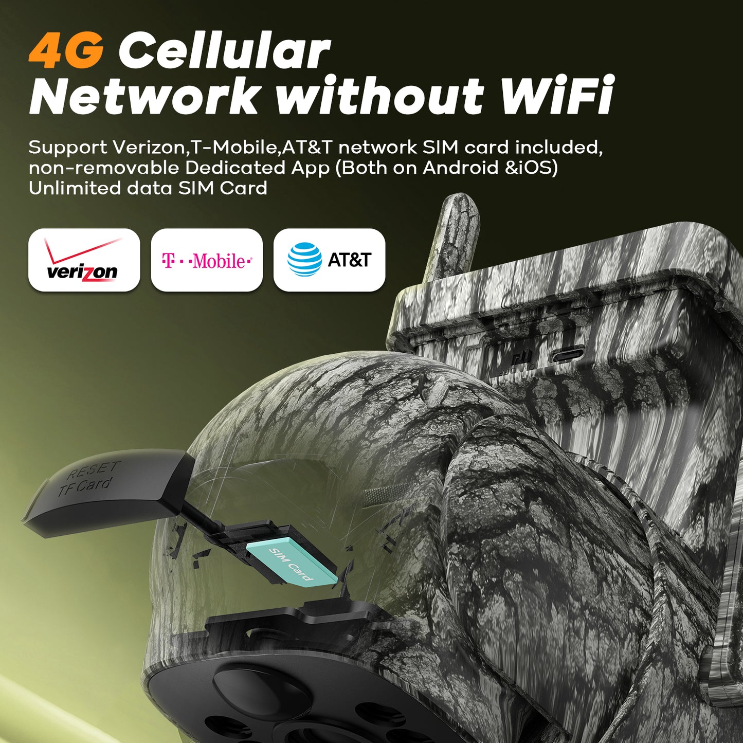 CAMPARK Cellular Trail Camera Solar 2.5K Hunting Deer Game Camera with Night Vision Motion Activated Waterproof IP66 Auto-Tracking 360 Degree 4G Live Feed for Farm Security Cameras No wifi Needed
