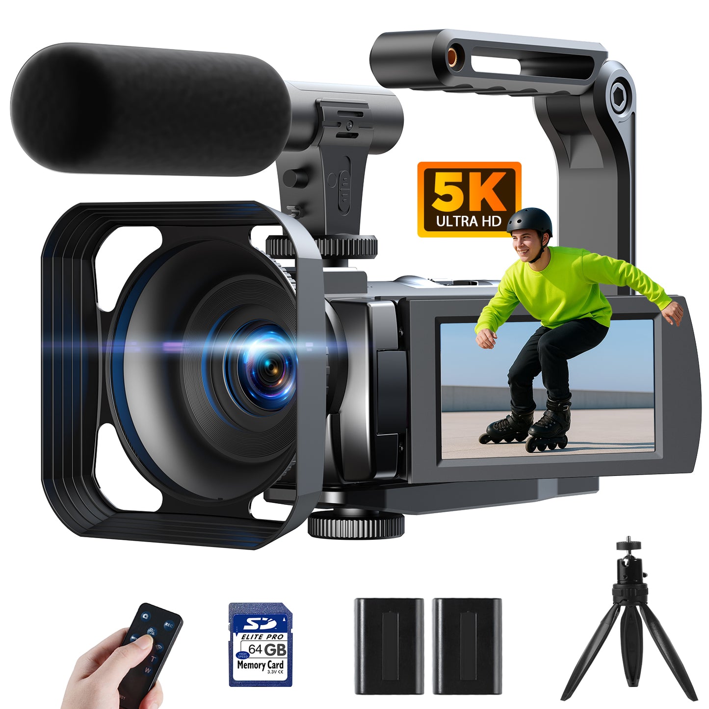 Campark AC12 5K 25FPS Video Camera 56MP Photo 3”Touch Screen Digital Camcorder